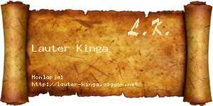 Lauter Kinga névjegykártya